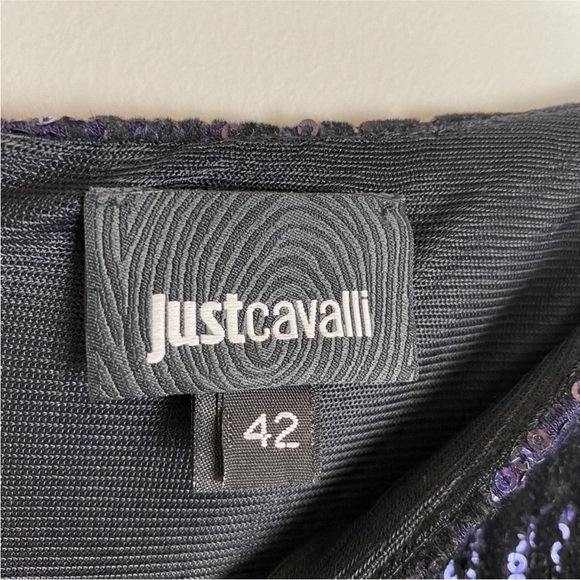 Just Cavalli Sequin Long Sleeve Mini Cocktail Dress - Picture 5 of 15